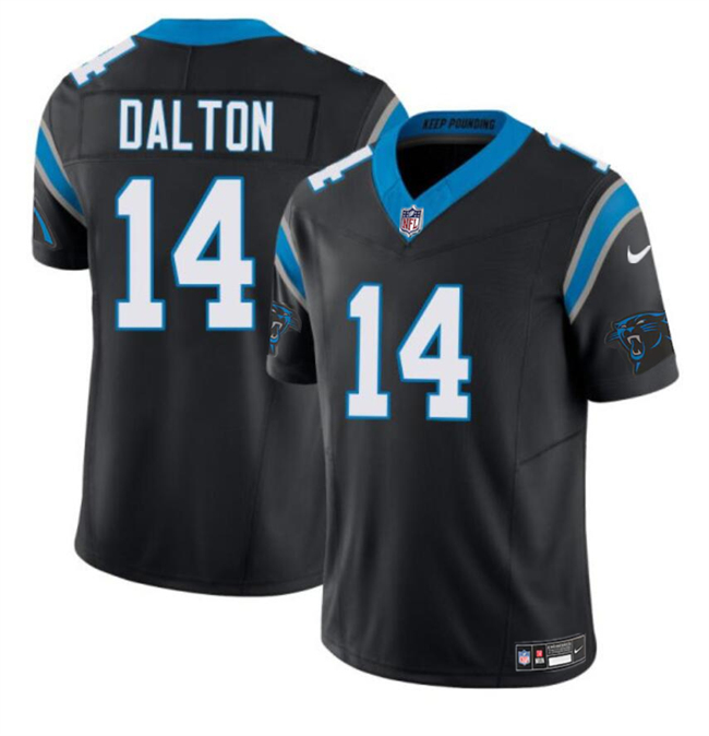 Youth Black Carolina Panthers #14 Andy Dalton 2024 F.U.S.E Vapor Untouchable Limited Stitched Jersey